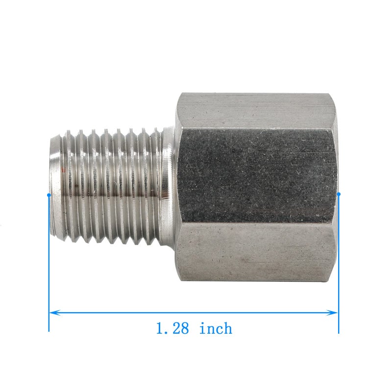 Yoebor Metalwork 304 Stainless Steel Forged Pipe Fitting Converter Adapter, G 1/4â€œ Female Thread to 1/4" NPT Male 2000psi (1 Pc) - Image 5